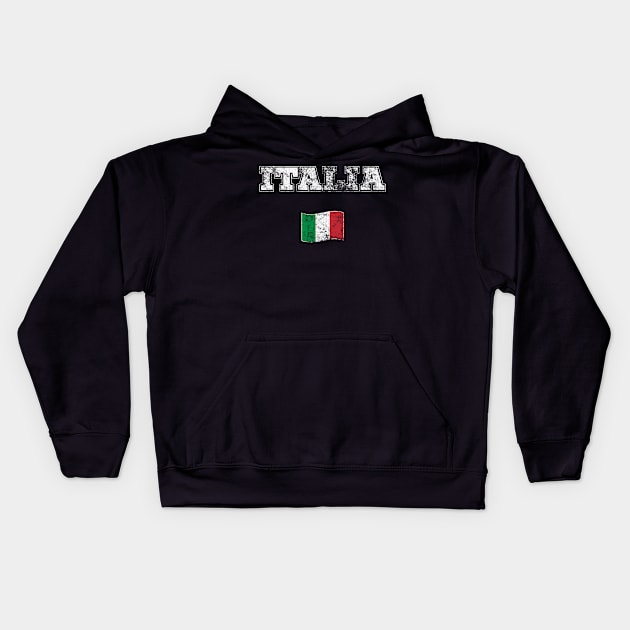 Italy Italia Flag Vintage Sports Gift Kids Hoodie by JeZeDe